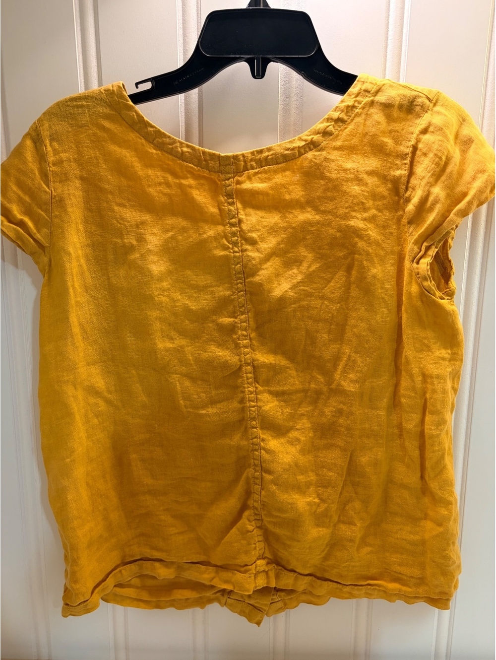 C&C California Women's 100% Linen Button-Back Cap Sleeve Top Size Small